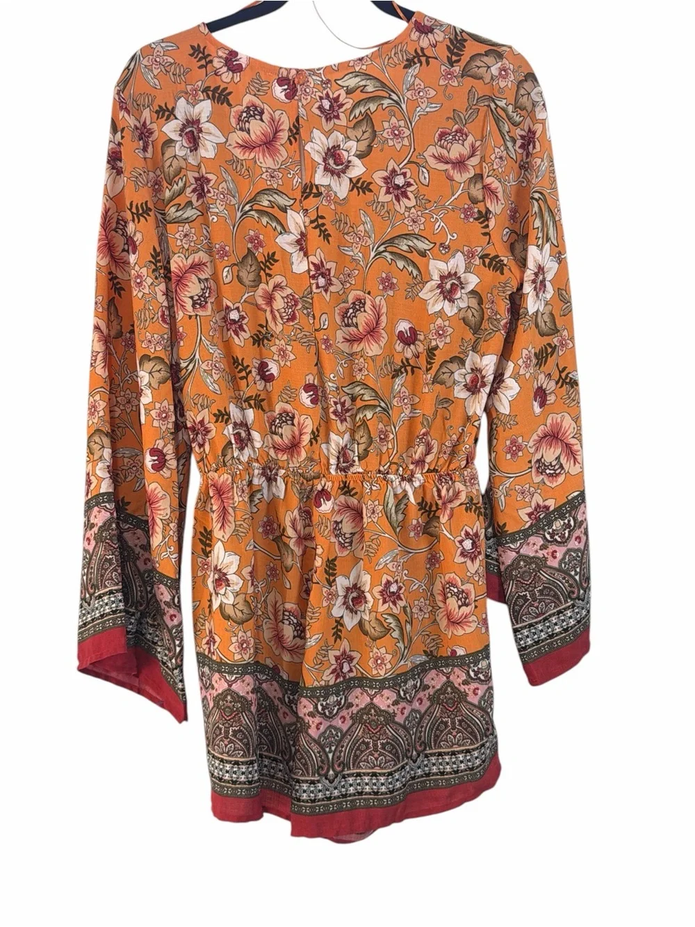 Timing boho floral romper with bell sleeves Size Large NWT - Picture 2 of 5